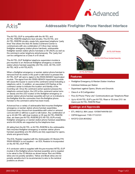 Advanced ADV-AXIS-RHT Détecteur Thermique par radio - Dispositif